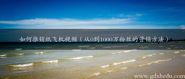 如何推销纸飞机视频（从0到1000万粉丝的营销方法）