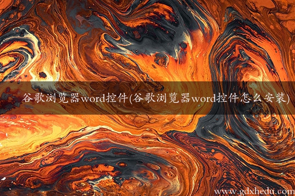 谷歌浏览器word控件(谷歌浏览器word控件怎么安装)