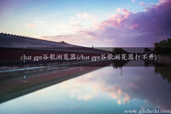 chat gpt谷歌浏览器(chat gpt谷歌浏览器打不开)