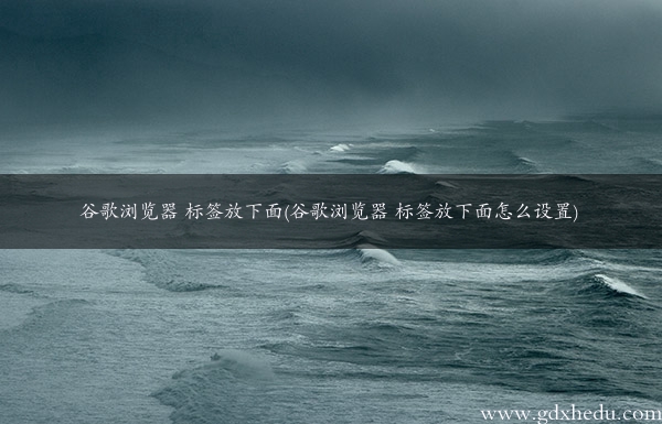 谷歌浏览器 标签放下面(谷歌浏览器 标签放下面怎么设置)