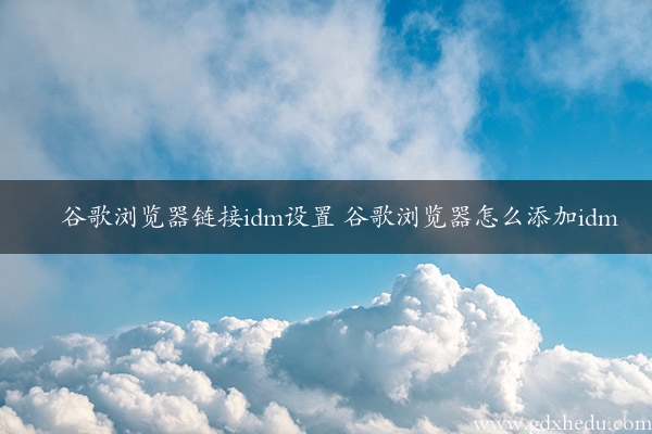 谷歌浏览器链接idm设置 谷歌浏览器怎么添加idm