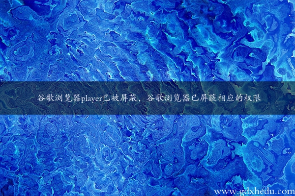 谷歌浏览器player已被屏蔽，谷歌浏览器已屏蔽相应的权限