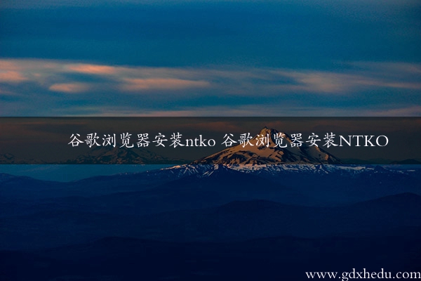 谷歌浏览器安装ntko 谷歌浏览器安装NTKO