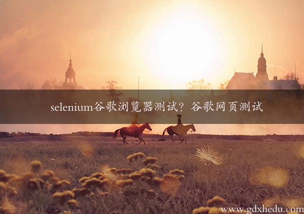 selenium谷歌浏览器测试？谷歌网页测试