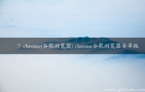 ？chrome(谷歌浏览器) chrome谷歌浏览器安卓版