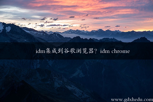 idm集成到谷歌浏览器？idm chrome