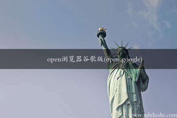 open浏览器谷歌版(open google)