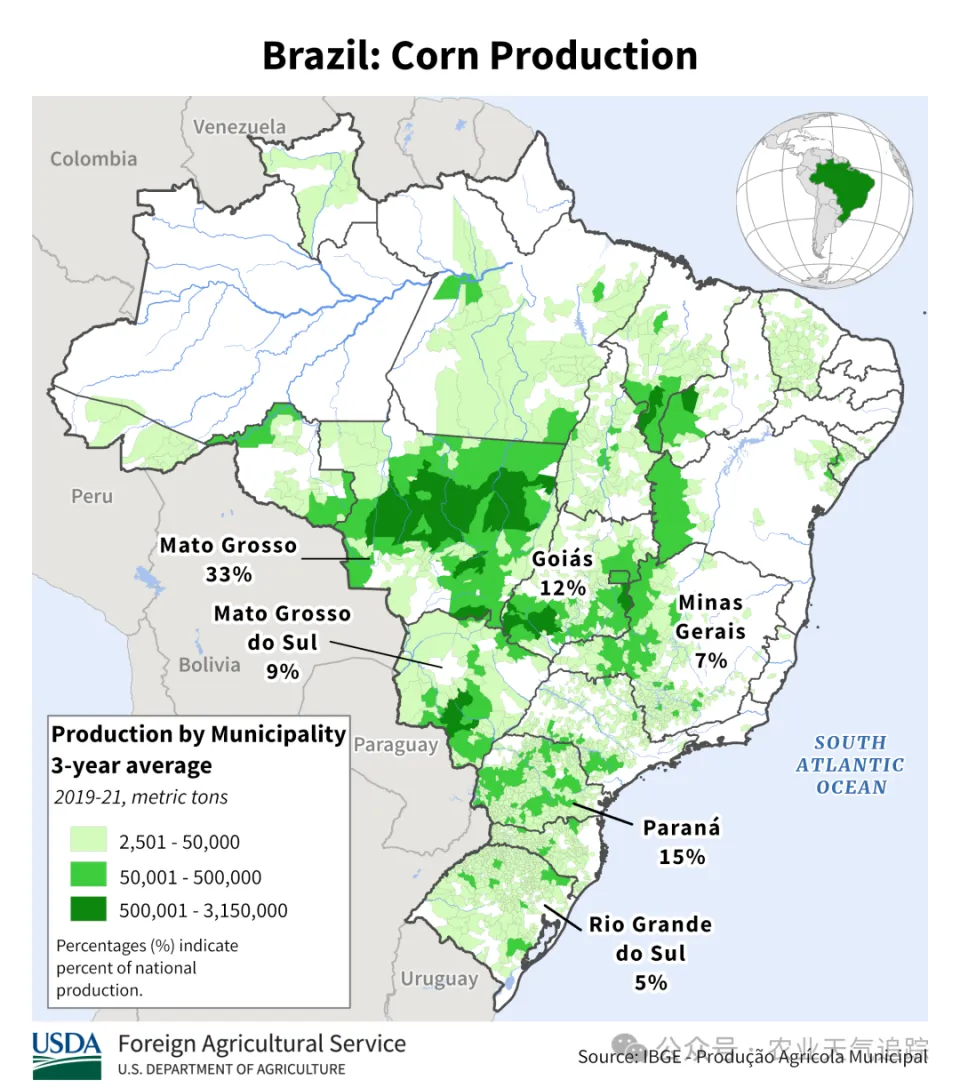 全球玉米种植分布及未来15天巴西与阿根廷降雨影响分析  第4张