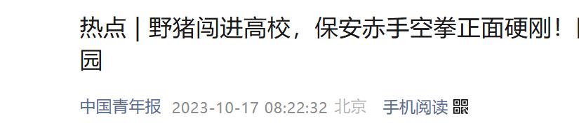 池州职业技术学院校园内野猪横冲直撞，校方发布安全提示  第4张