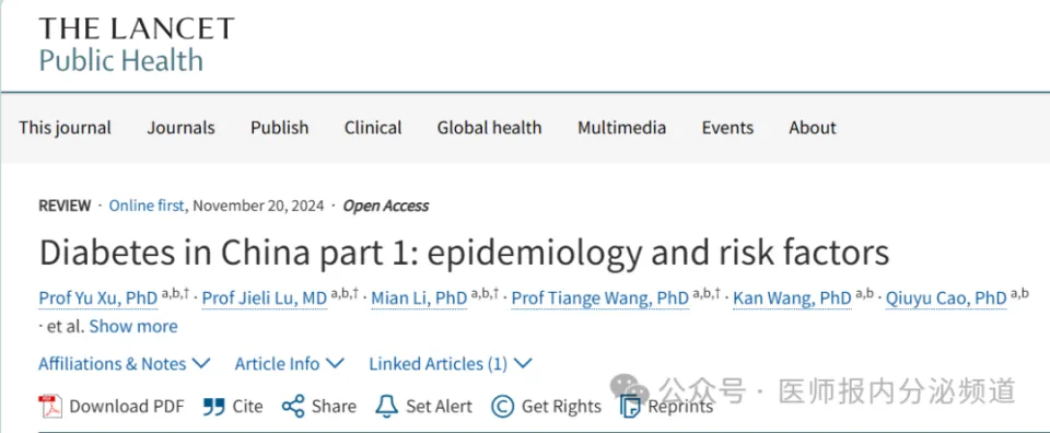 2024年中国糖尿病研究：全球健康挑战与风险因素综述
